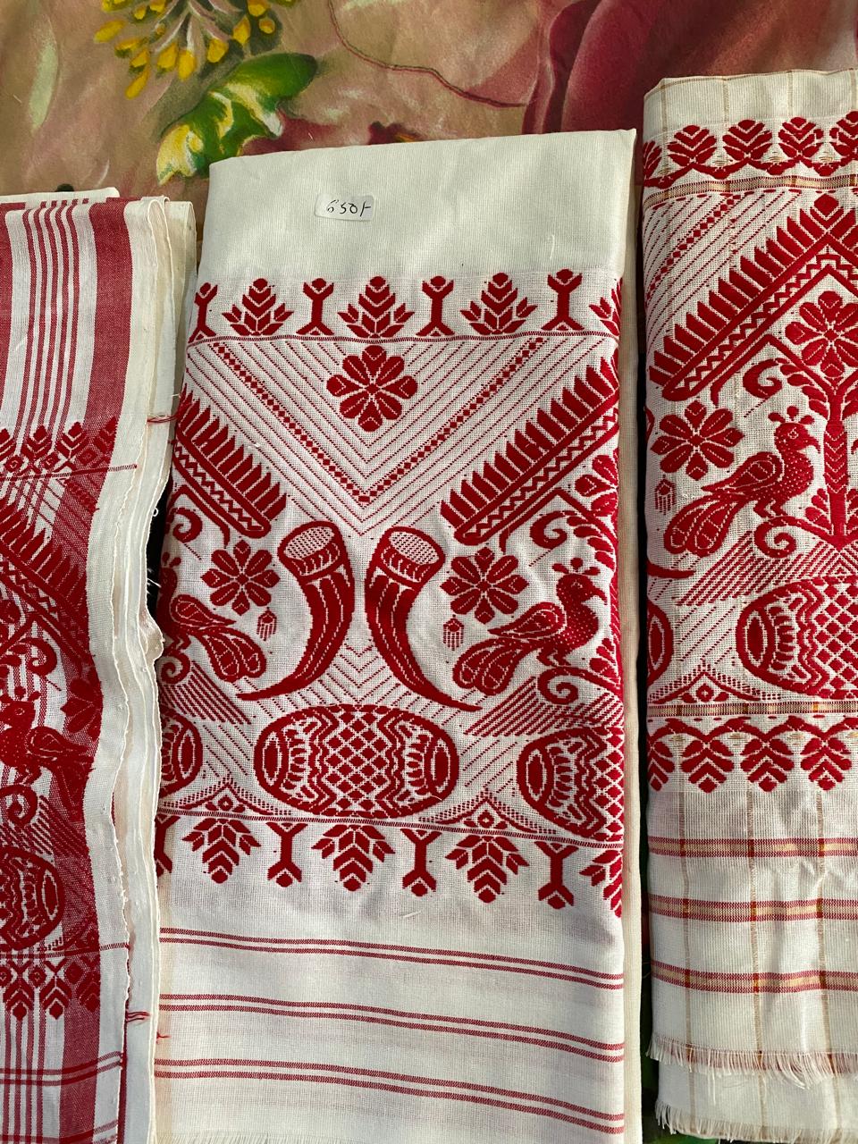 Bihuwan Festive Gamosa — Handwoven Assam GI Weave