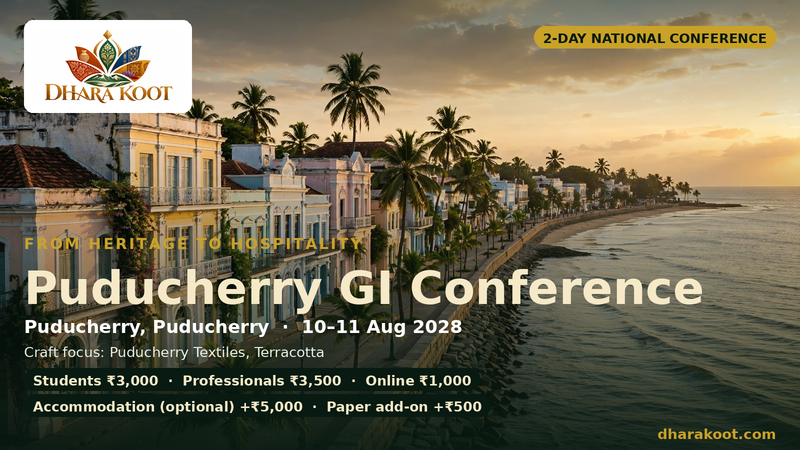 Puducherry GI Conference — From Heritage to Hospitality · 10–11 Aug 2028