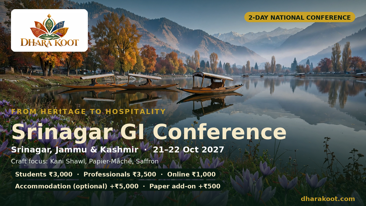Srinagar GI Conference — From Heritage to Hospitality · 21–22 Oct 2027