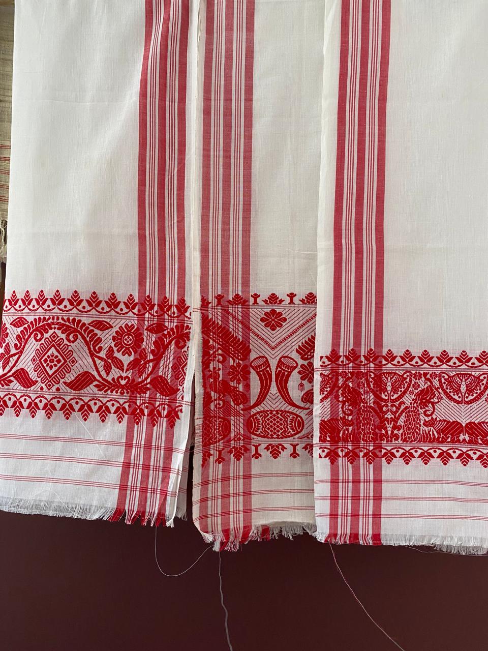 Bihuwan Festive Gamosa — Handwoven Assam GI Weave