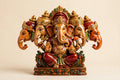 Panchmukhi Ganesha — Hand-Carved Wooden Idol, 12 inch (Varanasi)
