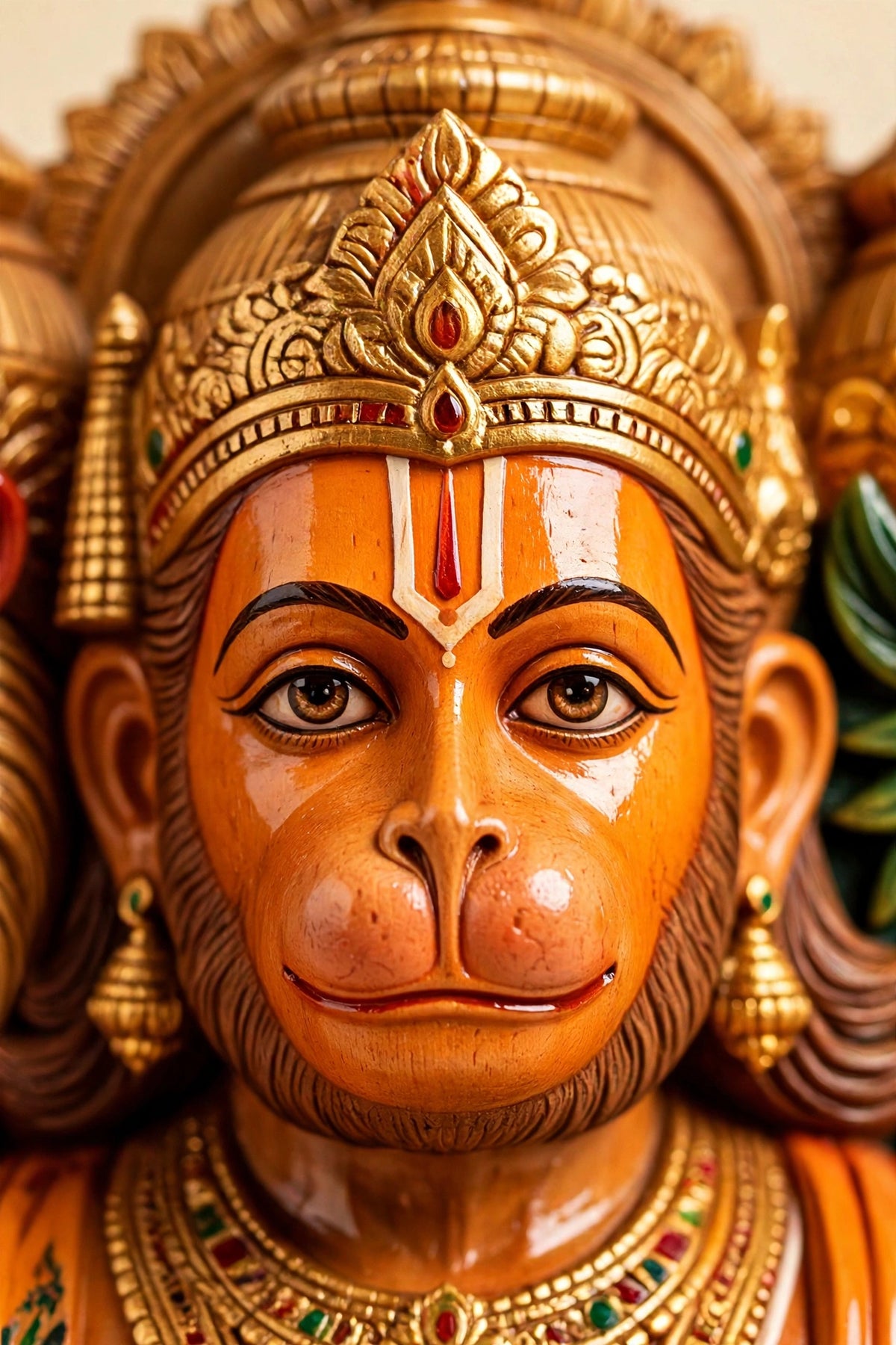 Panchmukhi Hanuman — Hand-Carved Wooden Idol, 9 inch (Varanasi)
