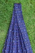 Royal Blue Ikat Fabric — Ikat-Design Cotton Yardage (Odisha)